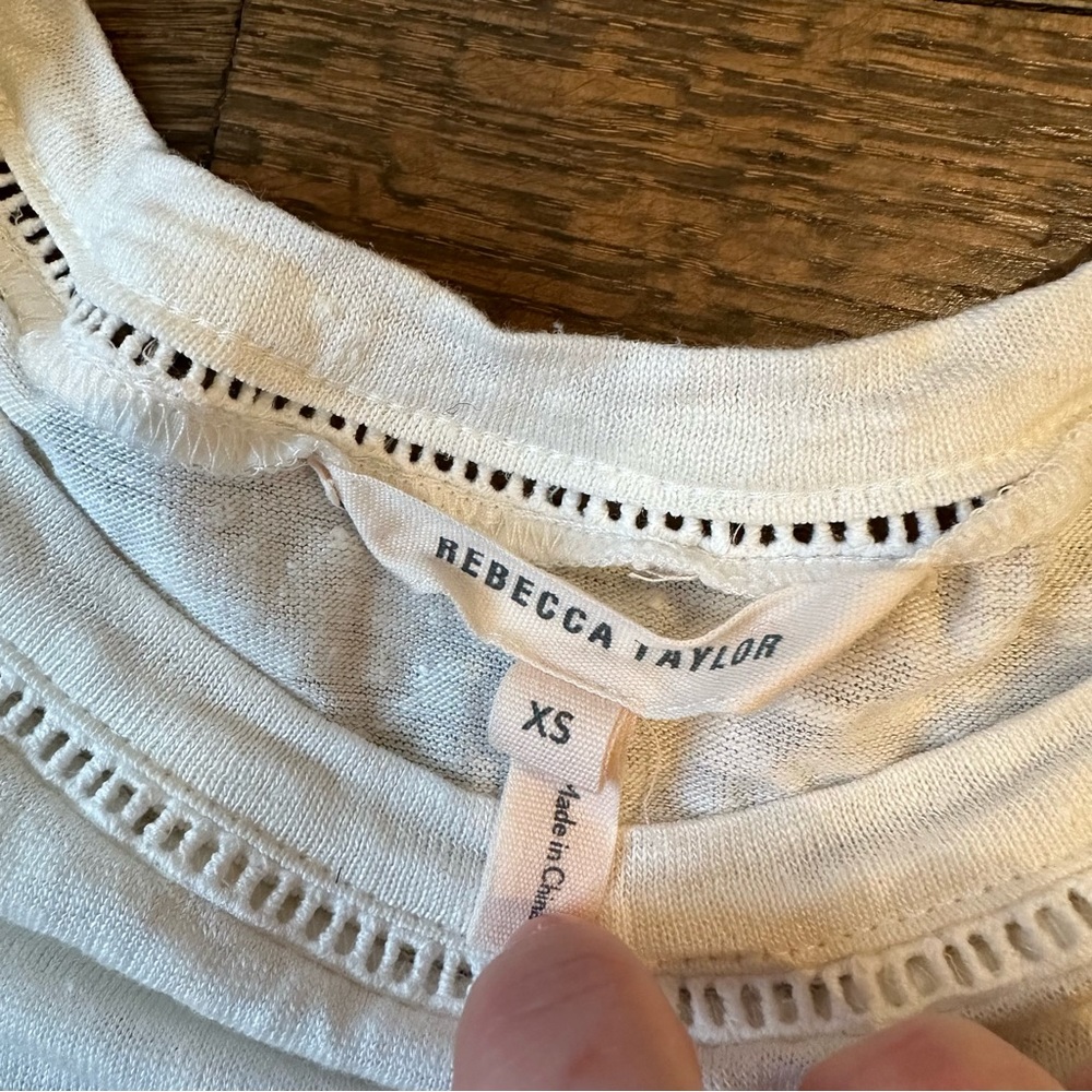Rebecca Taylor Linen Ruffle Top - Picture 3 of 4